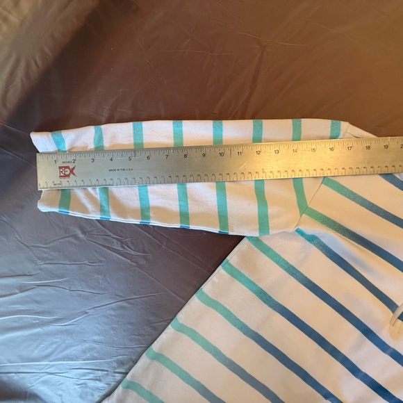 NWOT Talbots Striped Blue/White 3/4 Sleeve Quarter-Zip Pullover Size Small - Picture 11 of 11